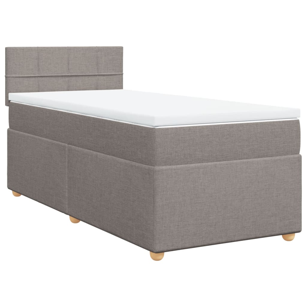 vidaXL Boxspring met matras stof taupe 80x200 cm, foto 3