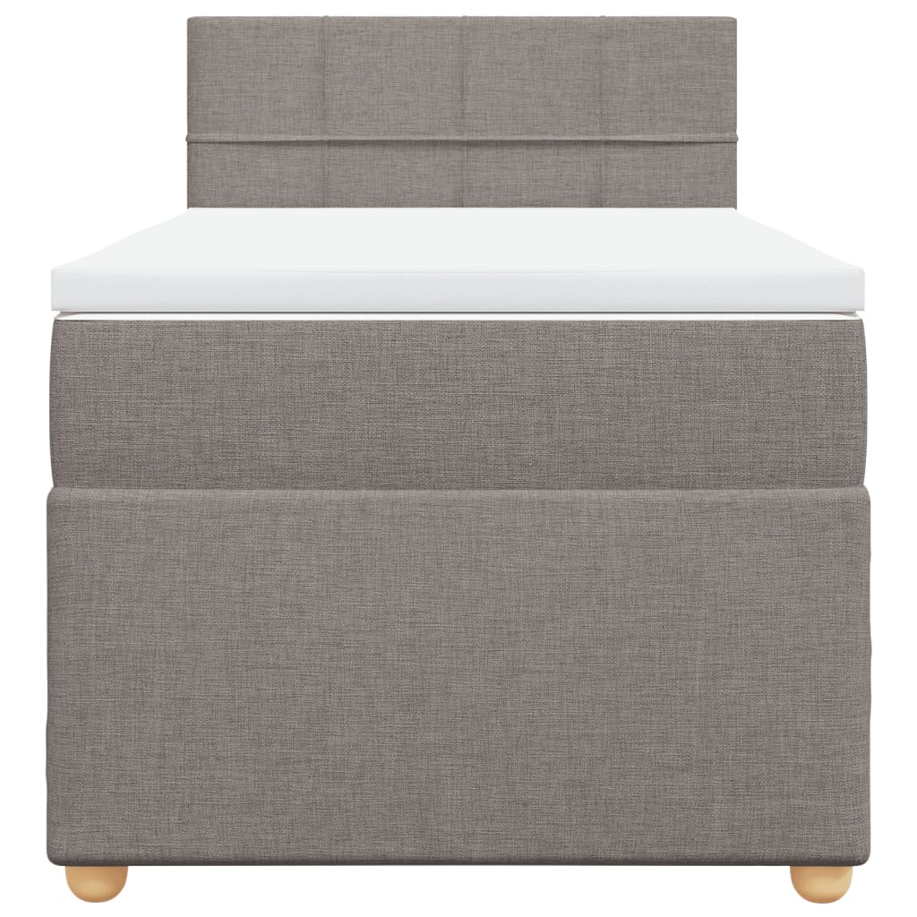 vidaXL Boxspring met matras stof taupe 80x200 cm, foto 4