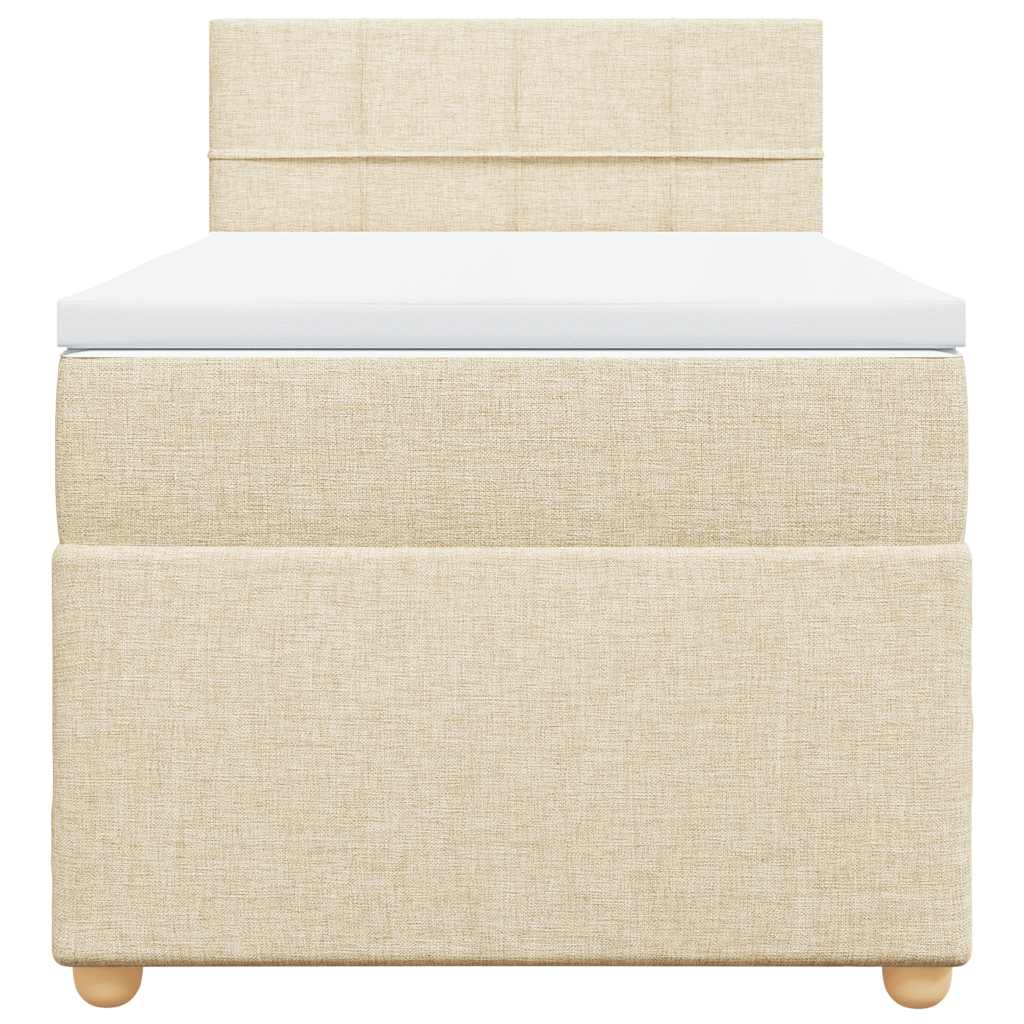 vidaXL Boxspring met matras stof crèmekleurig 80x200 cm, foto 4