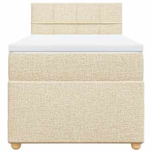 Box spring postel s matrací krémová 80 x 200 cm textil - obrázek 4