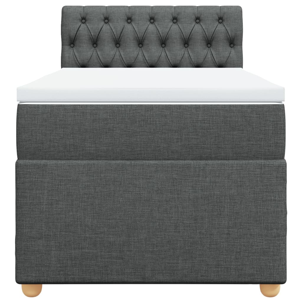 vidaXL Boxspring met matras stof donkergrijs 80x200 cm grijs, foto 4