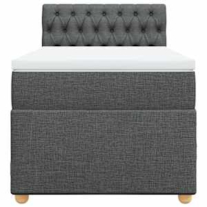 Box spring postel s matrací tmavě šedá 80 x 200 cm textil - obrázek 4
