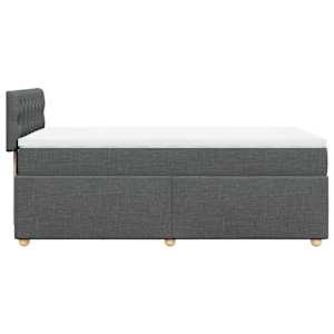 Box spring postel s matrací tmavě šedá 80 x 200 cm textil - obrázek 5