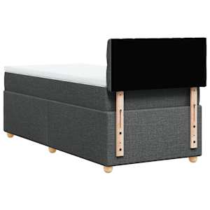 Box spring postel s matrací tmavě šedá 80 x 200 cm textil - obrázek 6