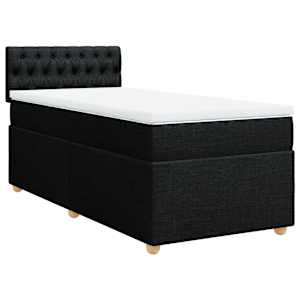 Box spring postel s matrací černá 80 x 200 cm textil - obrázek 2