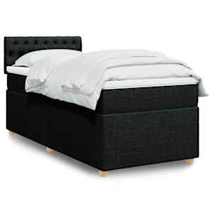 Box spring postel s matrací černá 80 x 200 cm textil - obrázek 1