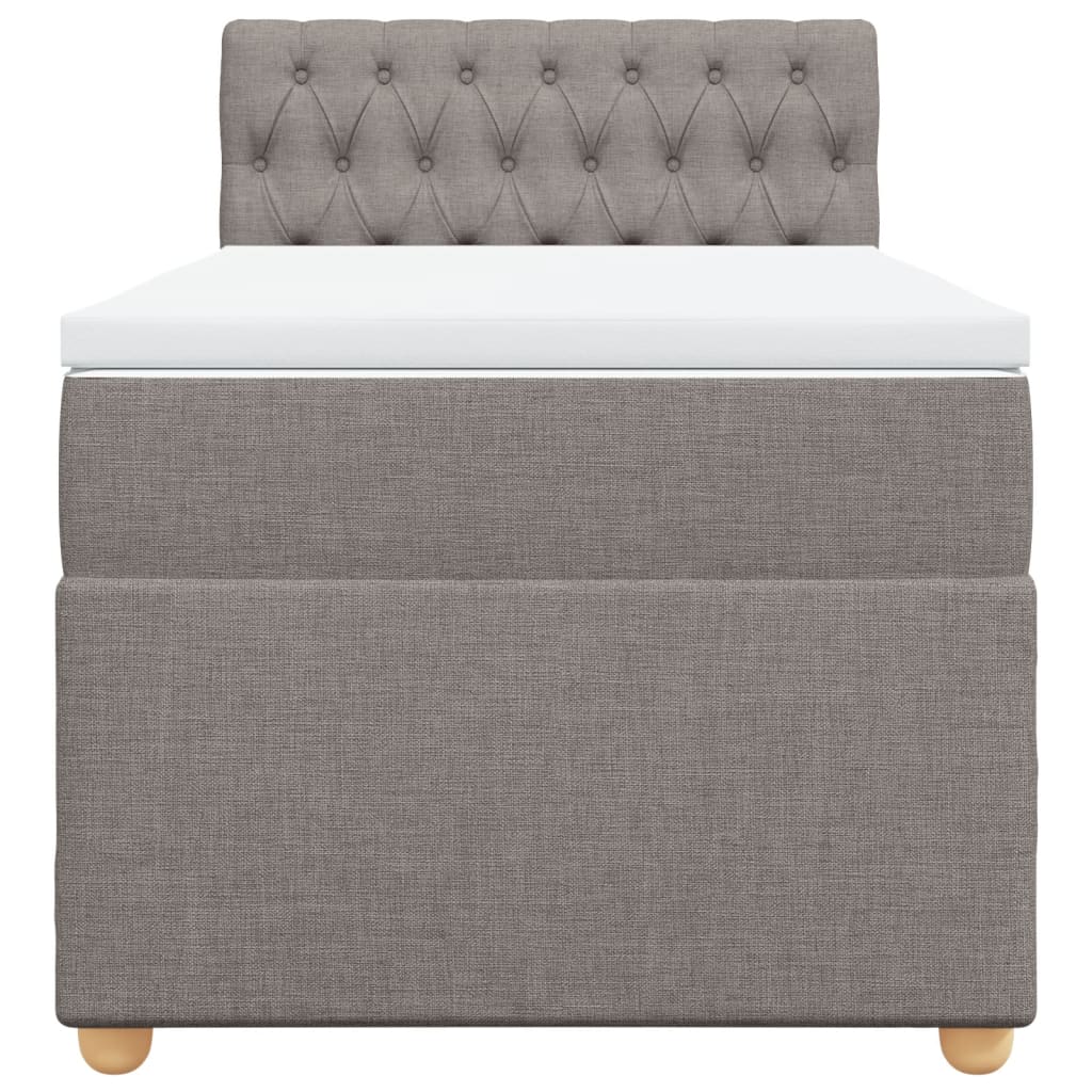 vidaXL Boxspring met matras stof taupe 80x200 cm, foto 4