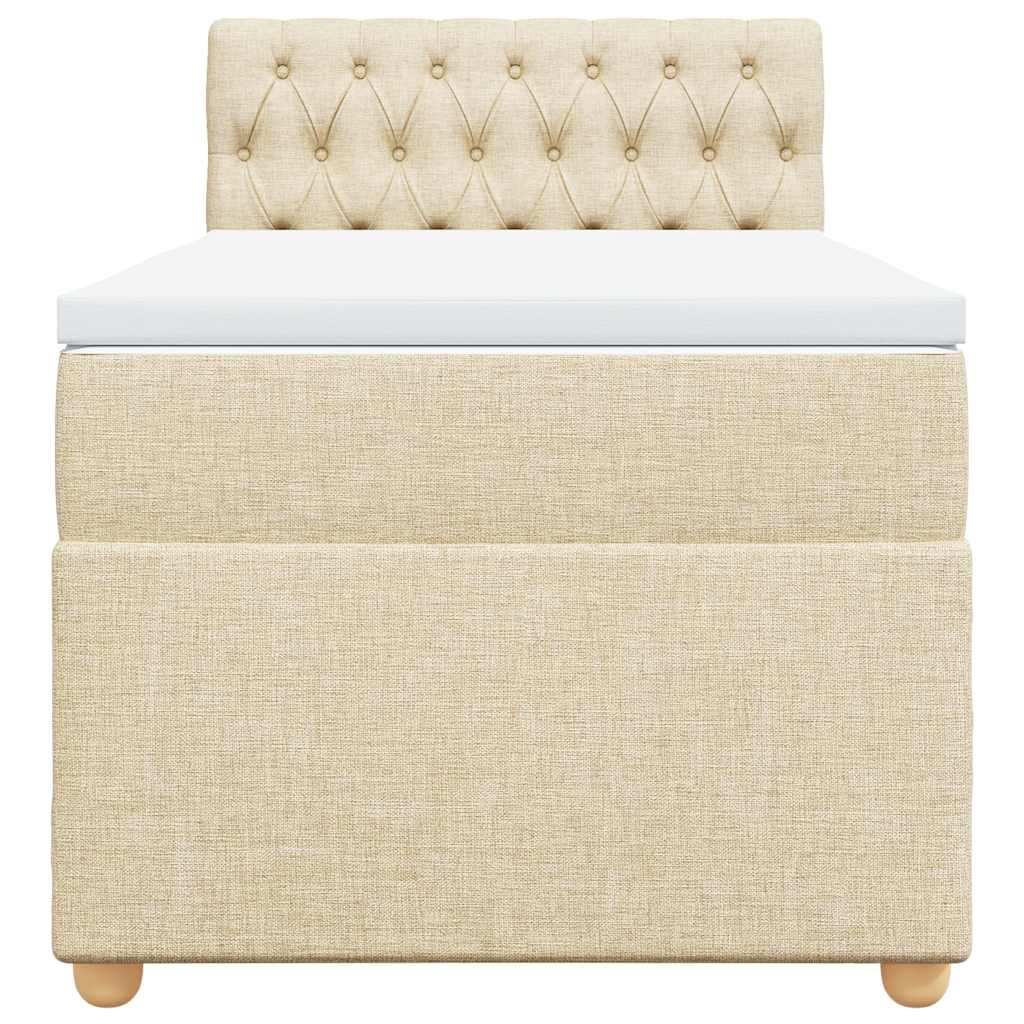 vidaXL Boxspring met matras stof crèmekleurig 80x200 cm, foto 4