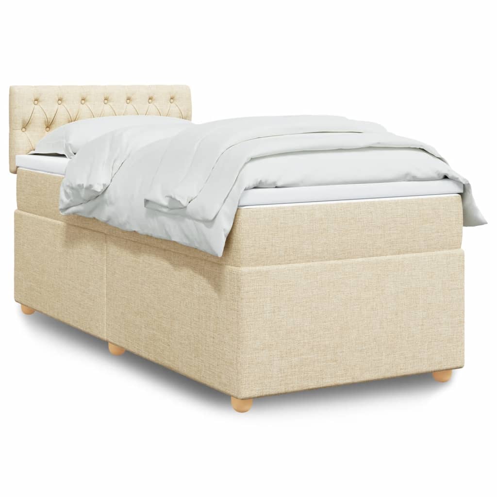 Boxspringbett mit Matratze Creme 80×200 cm Stoff