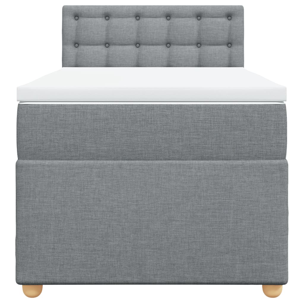 vidaXL Boxspring met matras stof lichtgrijs 80x200 cm grijs, foto 4