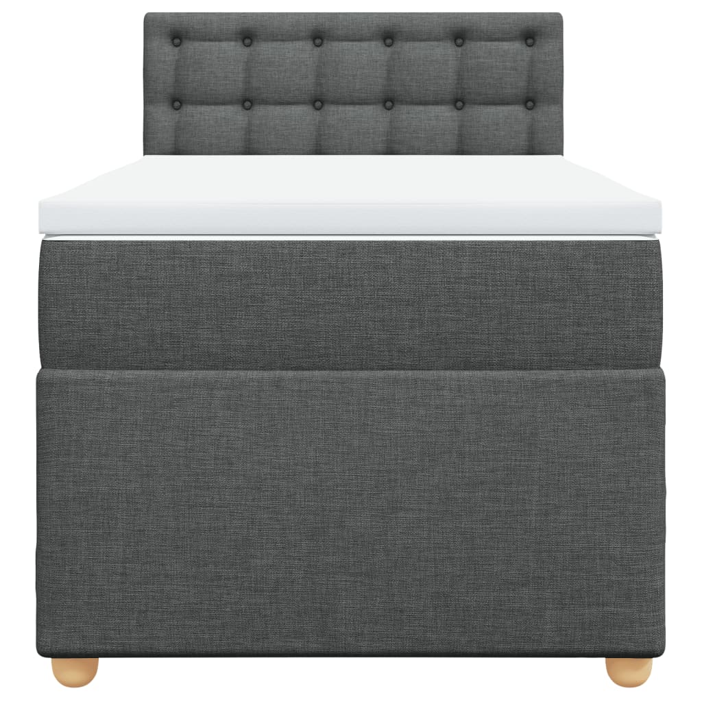 vidaXL Boxspring met matras stof donkergrijs 80x200 cm grijs, foto 4