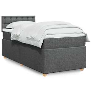 Box spring postel s matrací tmavě šedá 80 x 200 cm textil - obrázek 1