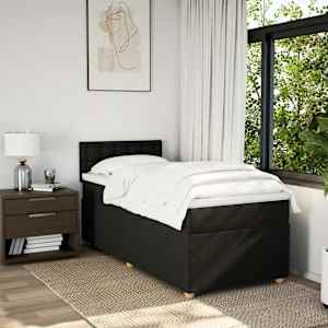 Box spring postel s matrací černá 80 x 200 cm textil - obrázek 3