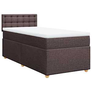 Box spring postel s matrací tmavě hnědá 80x200 cm textil - obrázek 2
