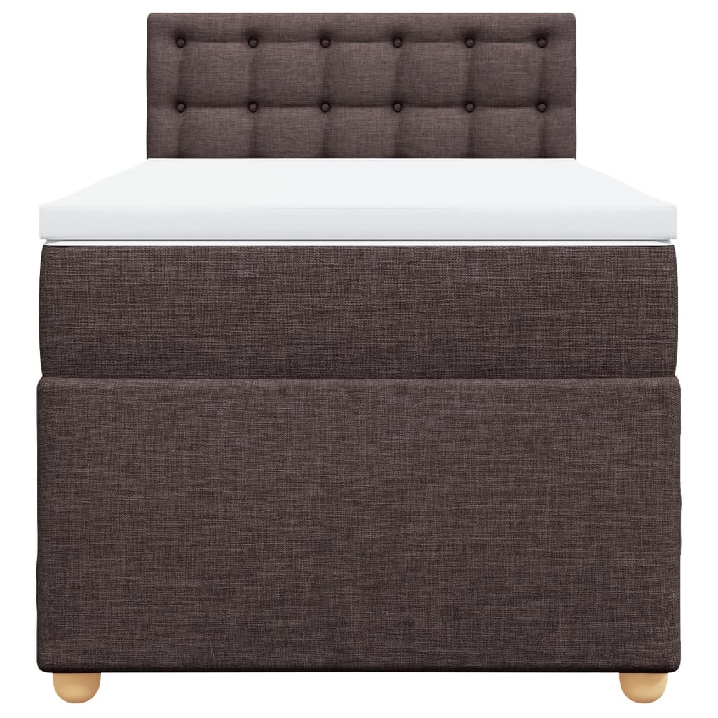 vidaXL Boxspring met matras stof donkerbruin 80x200 cm bruin, foto 4