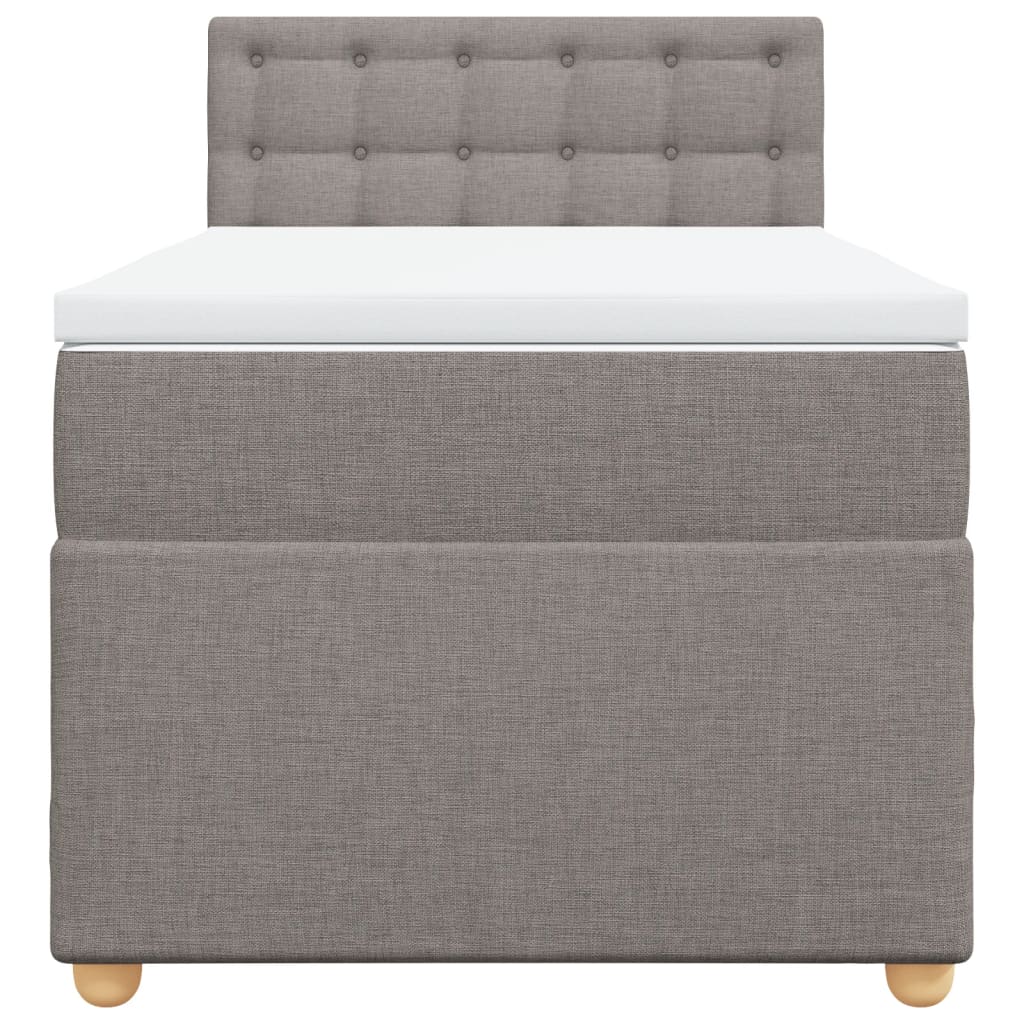 vidaXL Boxspring met matras stof taupe 80x200 cm, foto 4