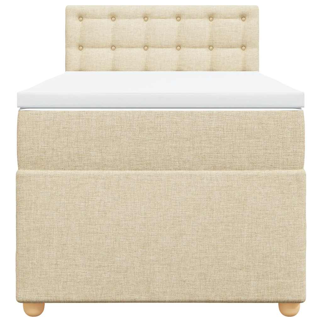 vidaXL Boxspring met matras stof crèmekleurig 80x200 cm, foto 4