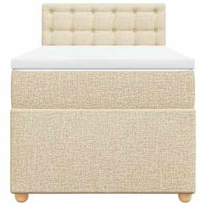 Box spring postel s matrací krémová 80 x 200 cm textil - obrázek 4