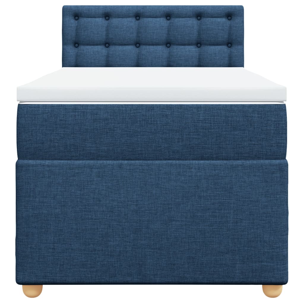 vidaXL Boxspring met matras stof blauw 80x200 cm, foto 4