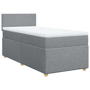 Box spring postel s matrací světle šedá 90x190 cm textil - obrázek 2