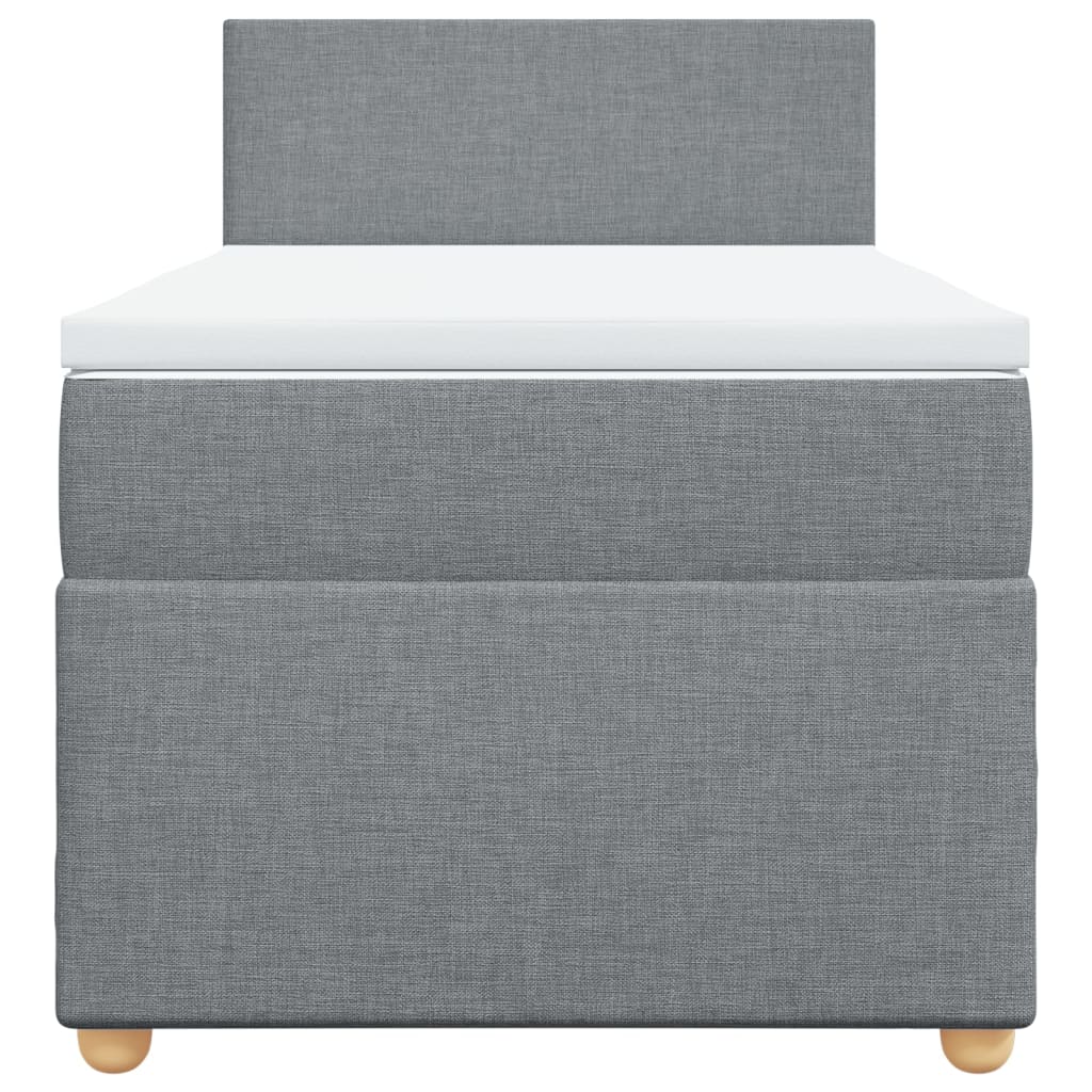 vidaXL Boxspring met matras stof lichtgrijs 90x190 cm grijs, foto 4