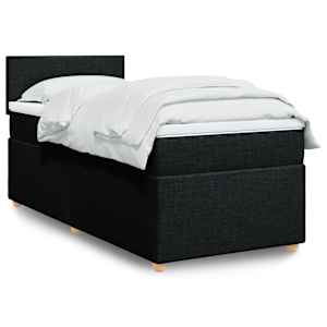 Box spring postel s matrací černá 90x190 cm textil - obrázek 1