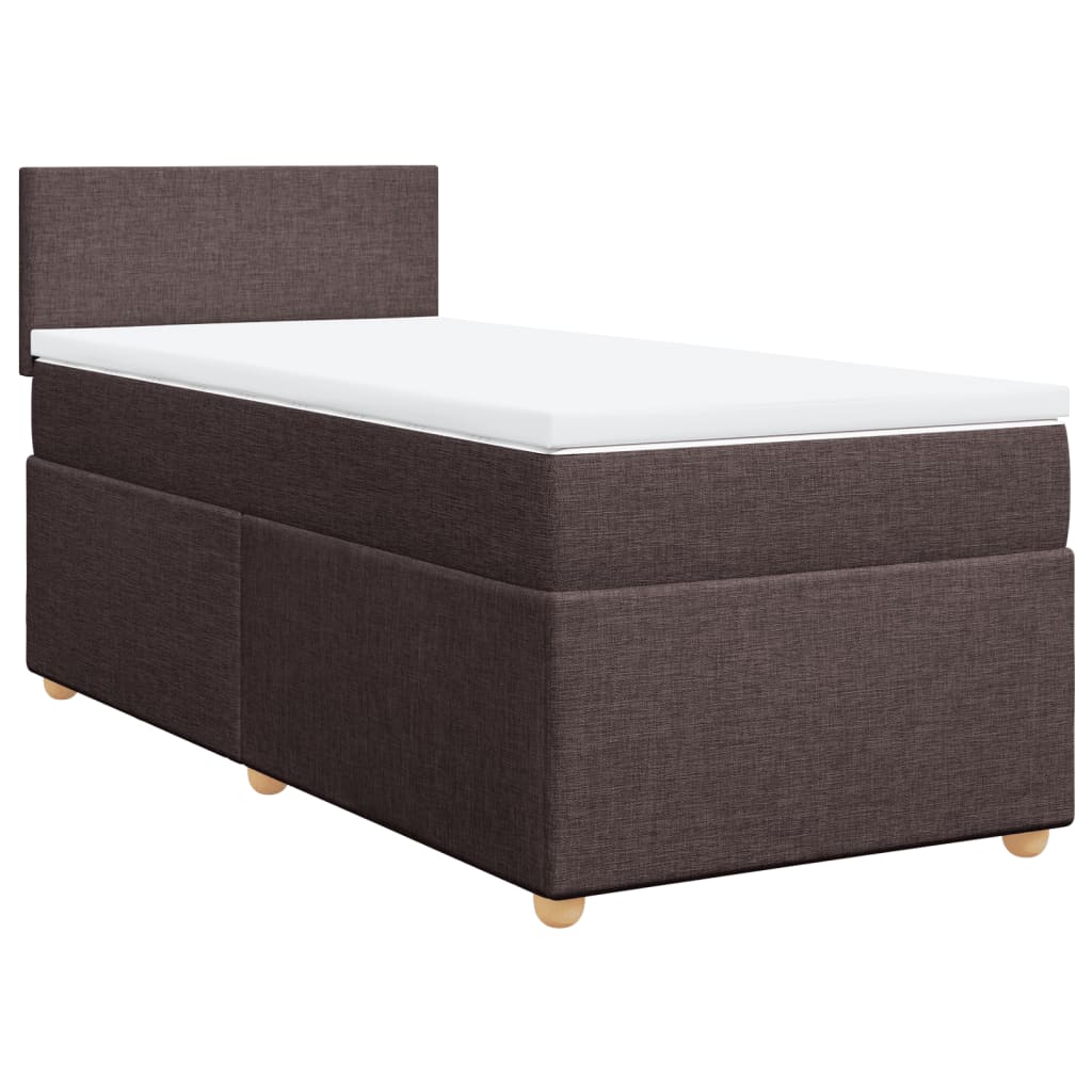 vidaXL Boxspring met matras stof donkerbruin 90x190 cm bruin, foto 3