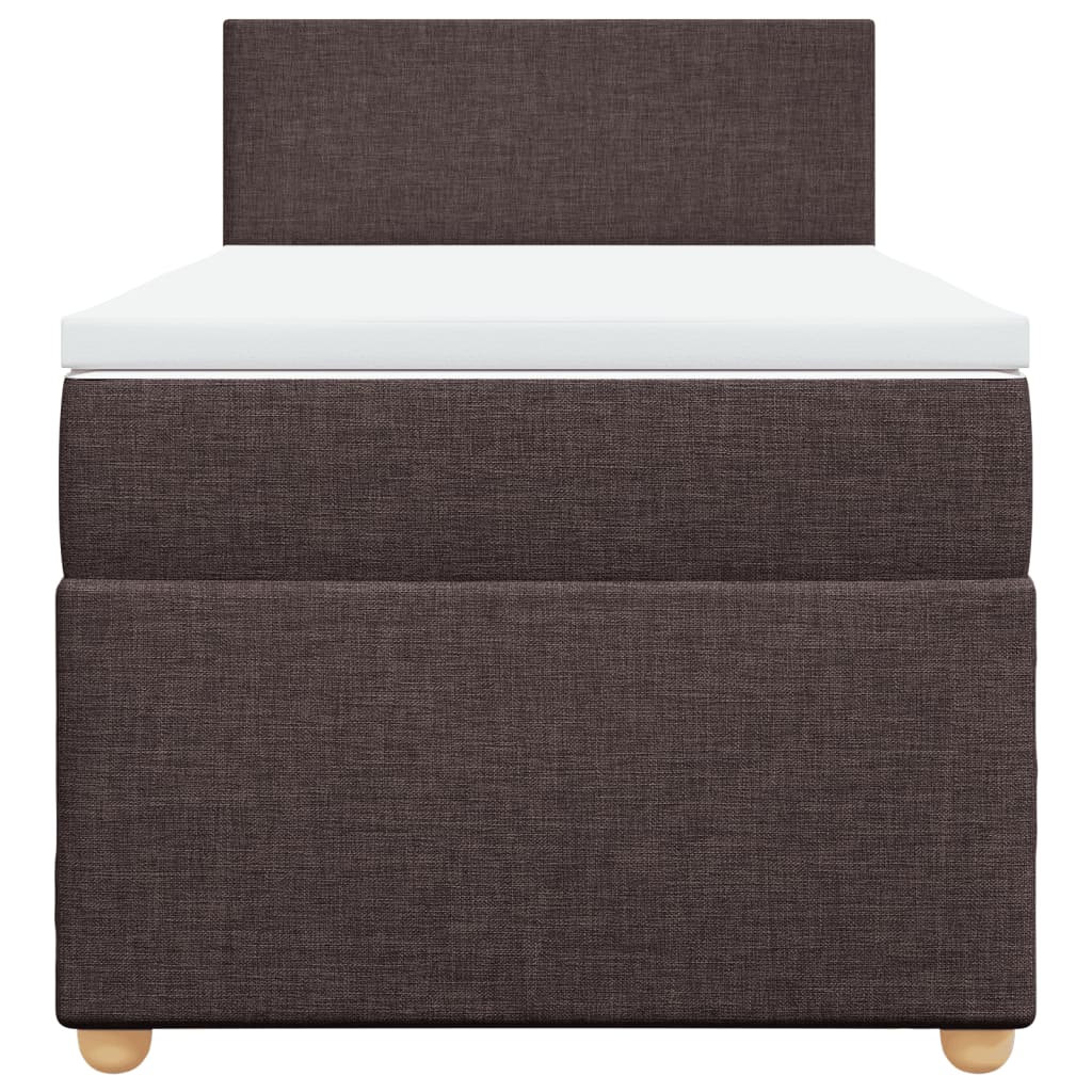 vidaXL Boxspring met matras stof donkerbruin 90x190 cm bruin, foto 4
