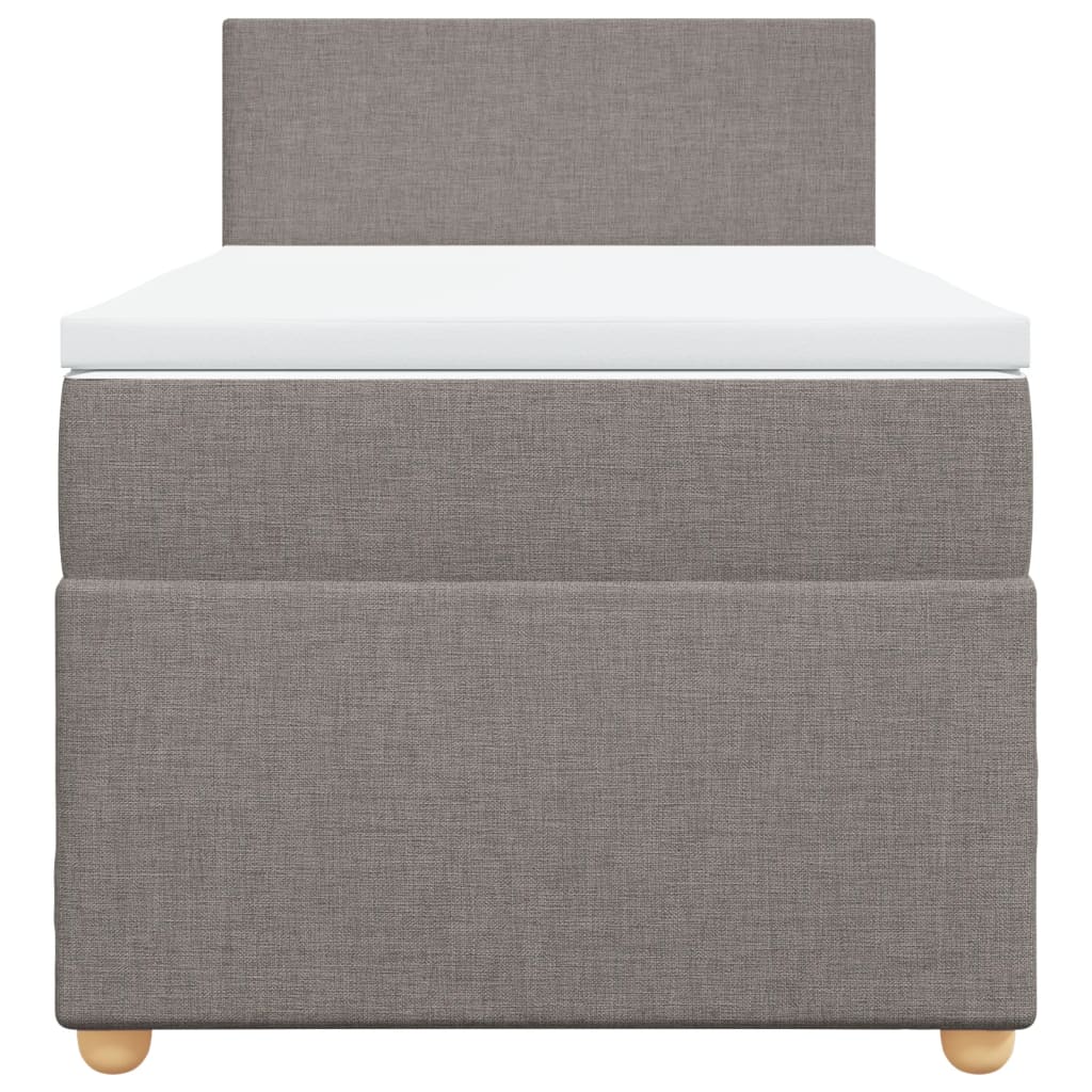 vidaXL Boxspring met matras stof taupe 90x190 cm, foto 4