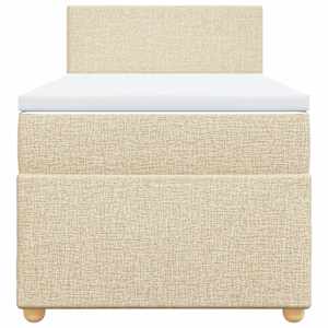 Box spring postel s matrací krémová 90x190 cm textil - obrázek 4