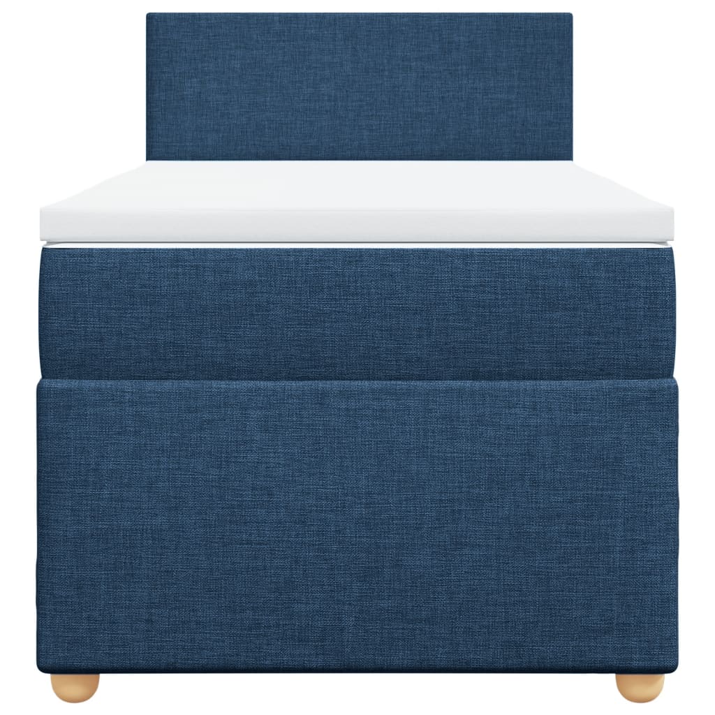 vidaXL Boxspring met matras stof blauw 90x190 cm, foto 4