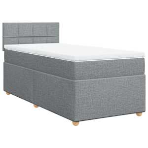 Box spring postel s matrací světle šedá 90x190 cm textil - obrázek 2