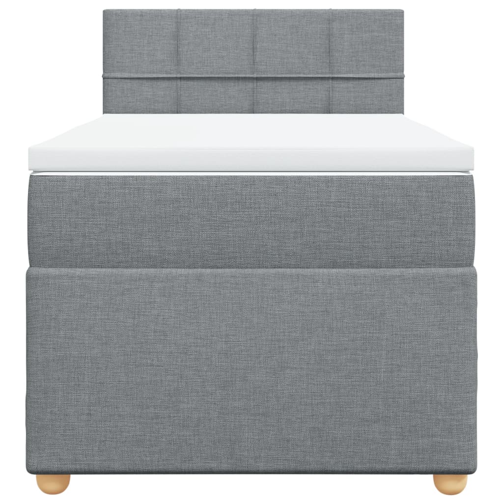 vidaXL Boxspring met matras stof lichtgrijs 90x190 cm grijs, foto 4