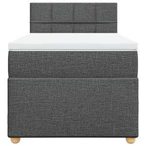 Box spring postel s matrací tmavě šedá 90x190 cm textil - obrázek 4