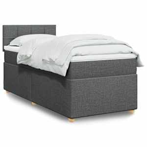 Box spring postel s matrací tmavě šedá 90x190 cm textil - obrázek 1