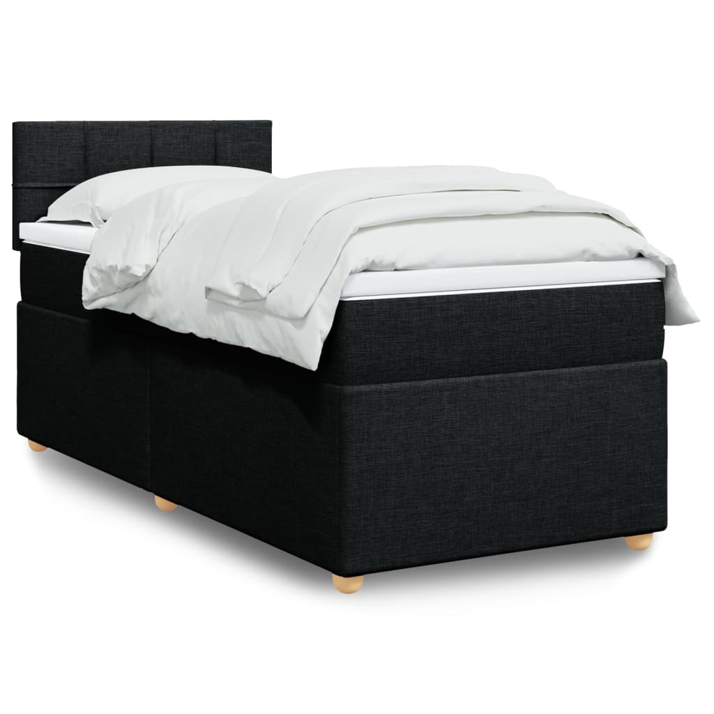 Boxspringbett mit Matratze Schwarz 90×190 cm Stoff