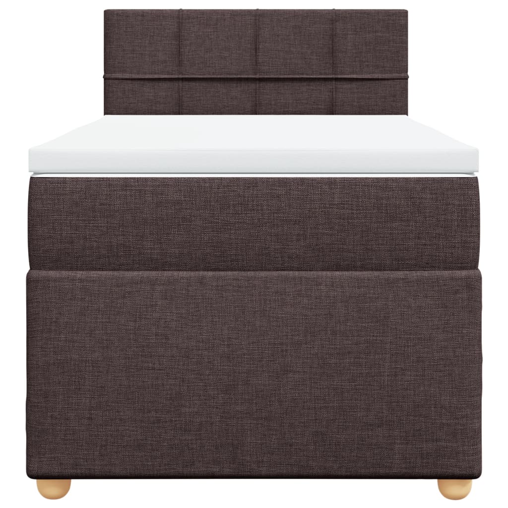vidaXL Boxspring met matras stof donkerbruin 90x190 cm bruin, foto 4