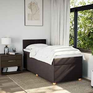 Box spring postel s matrací tmavě hnědá 90x190 cm textil - obrázek 3