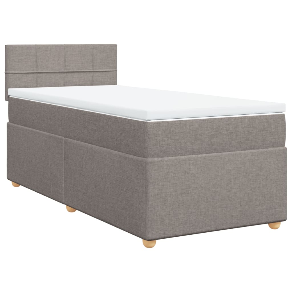 vidaXL Boxspring met matras stof taupe 90x190 cm, foto 3