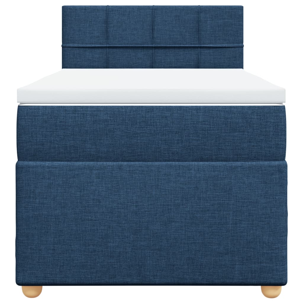 vidaXL Boxspring met matras stof blauw 90x190 cm, foto 4