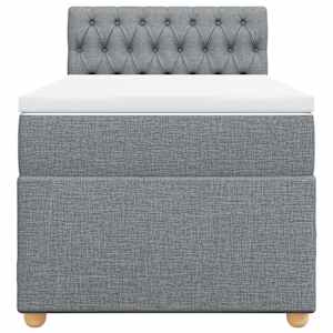 Box spring postel s matrací světle šedá 90x190 cm textil - obrázek 4