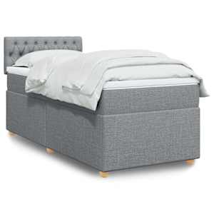 Box spring postel s matrací světle šedá 90x190 cm textil - obrázek 1