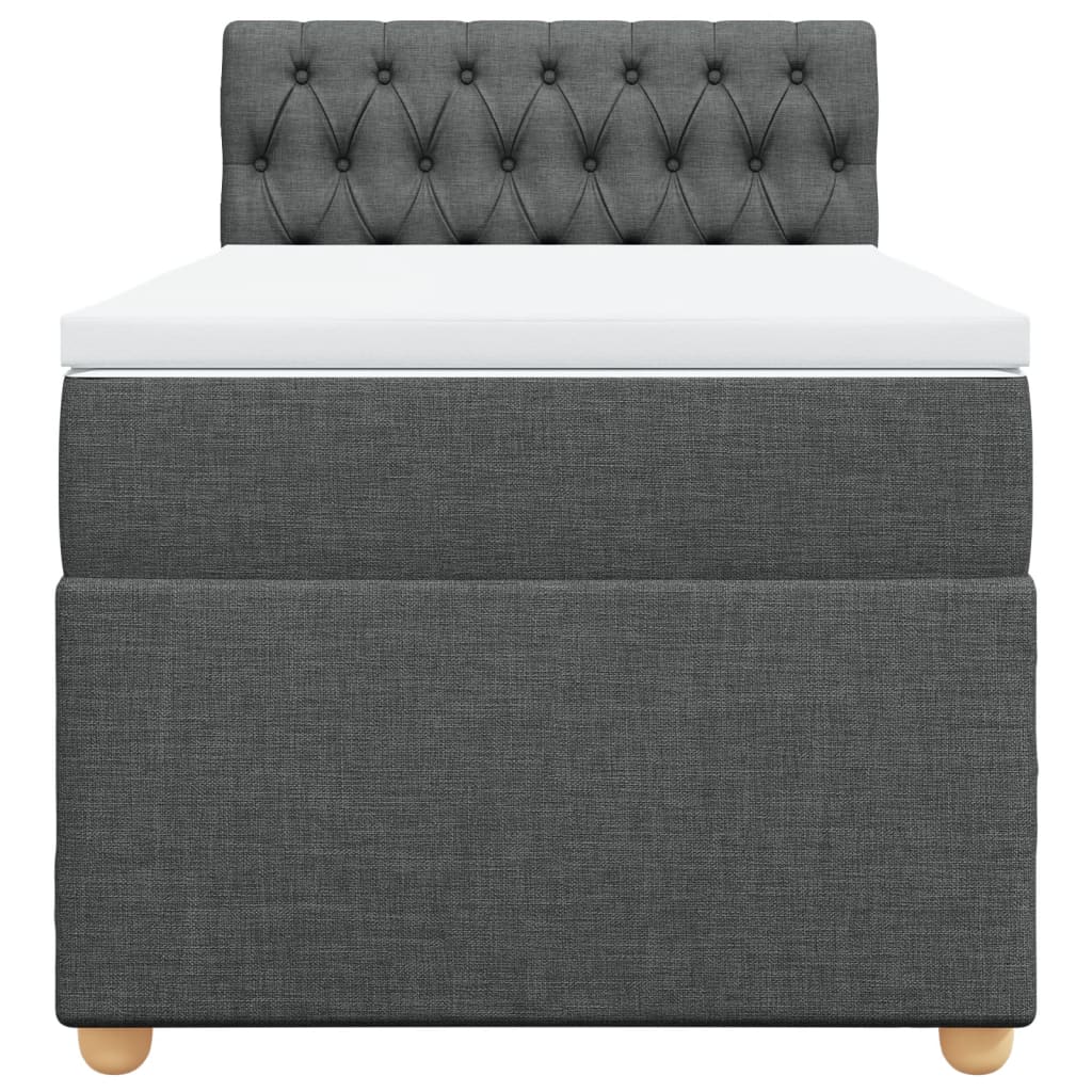 vidaXL Boxspring met matras stof donkergrijs 90x190 cm grijs, foto 4