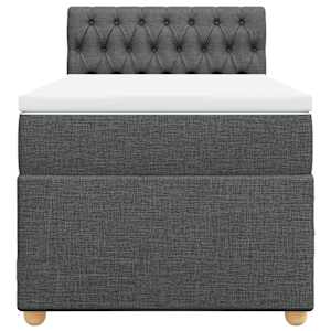 Box spring postel s matrací tmavě šedá 90x190 cm textil - obrázek 4