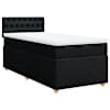 vidaXL kontinentaalvoodi madratsiga, must, 90x190 cm, kangas