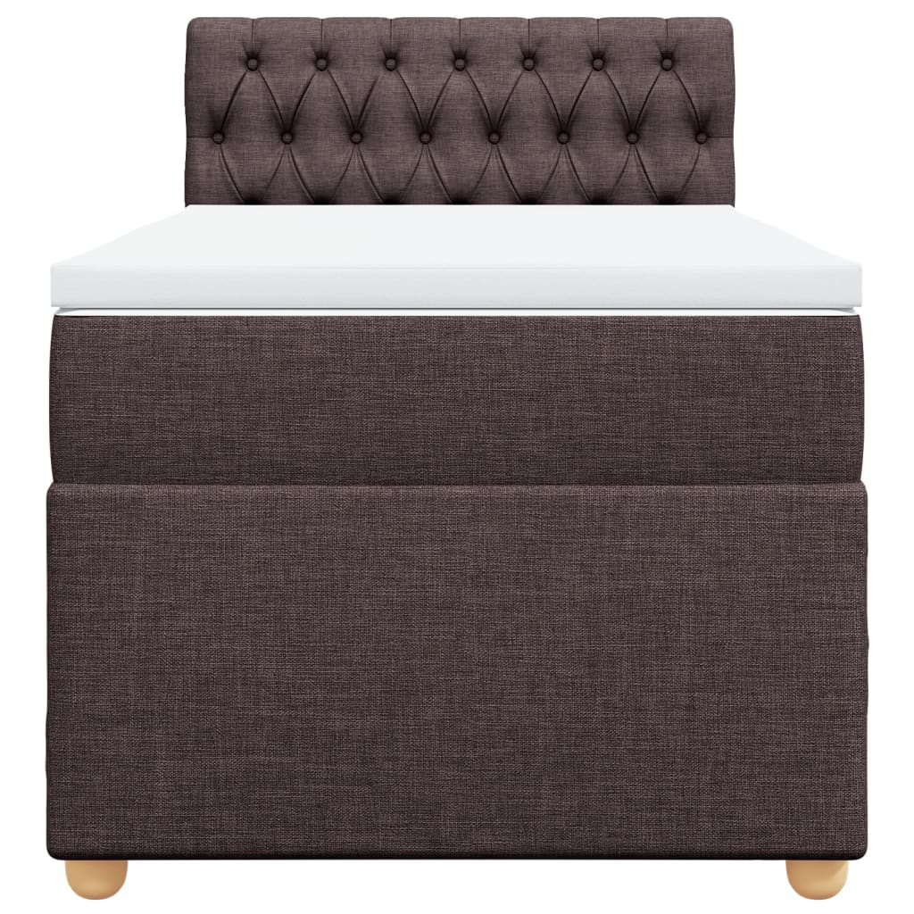 vidaXL Boxspring met matras stof donkerbruin 90x190 cm bruin, foto 4