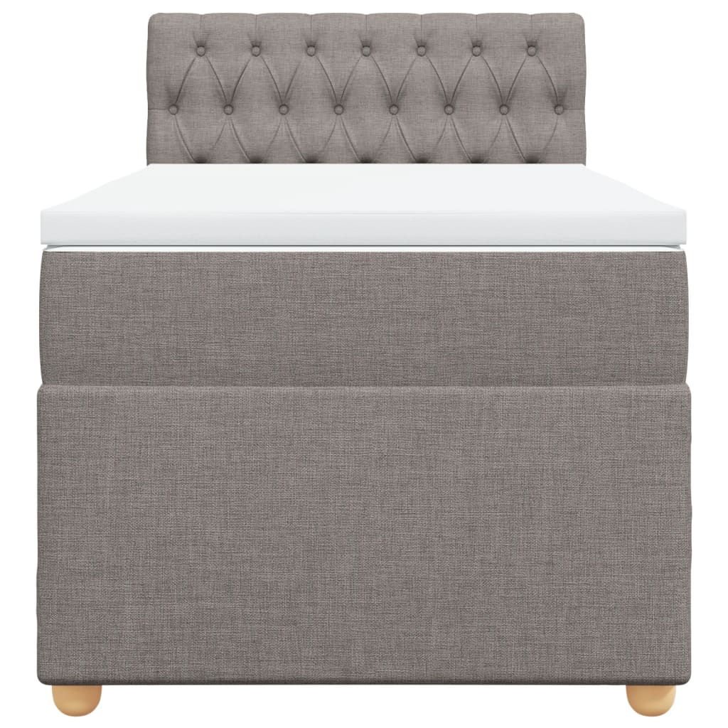 vidaXL Boxspring met matras stof taupe 90x190 cm, foto 4