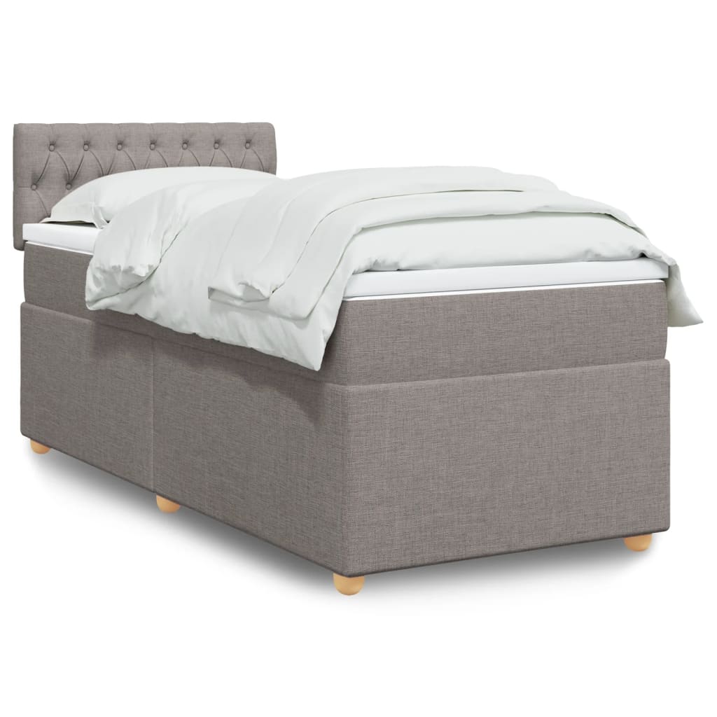 Boxspringbett mit Matratze Taupe 90×190 cm Stoff