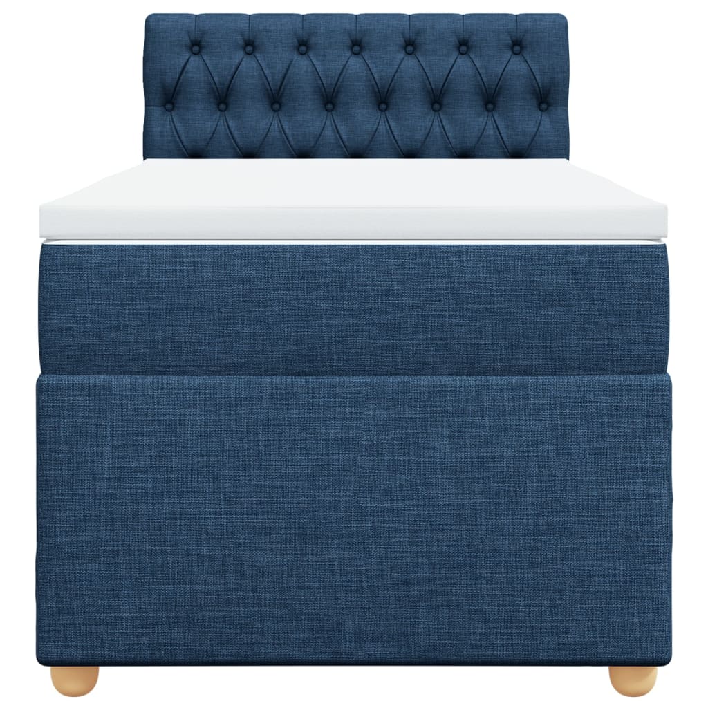 vidaXL Boxspring met matras stof blauw 90x190 cm, foto 4