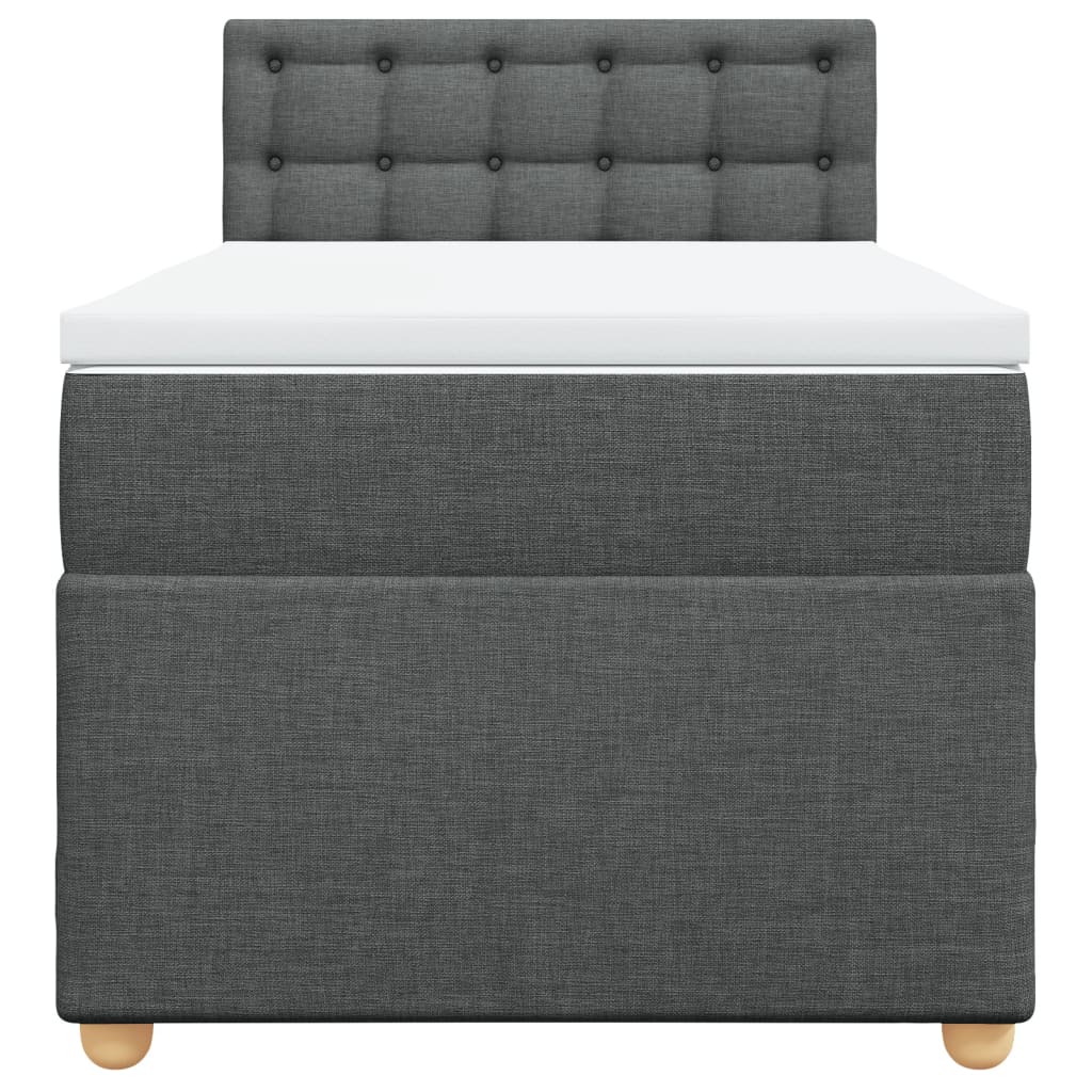 vidaXL Boxspring met matras stof donkergrijs 90x190 cm grijs, foto 4